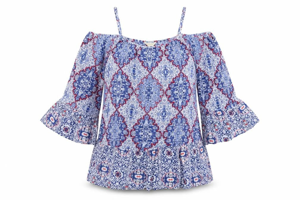 Womens UK Size 12 Marks and Spencer Blue Basic Blouse