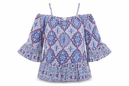 Womens UK Size 12 Marks and Spencer Blue Basic Blouse