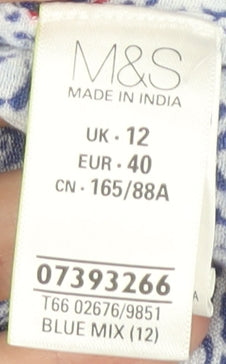 Womens UK Size 12 Marks and Spencer Blue Basic Blouse