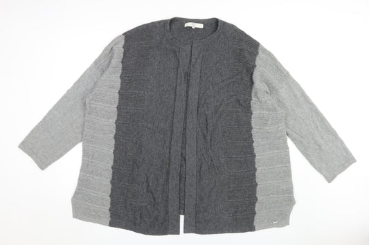 Country Casuals Women's Grey Cardigan, XL, Round Neck Knit