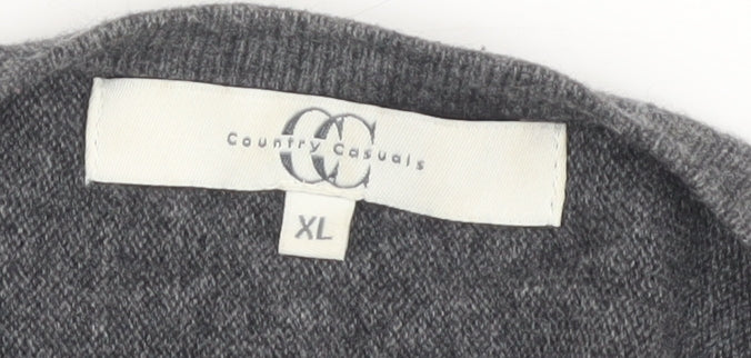 Womens UK Size XL Country Casuals Grey Cardigan Jumper