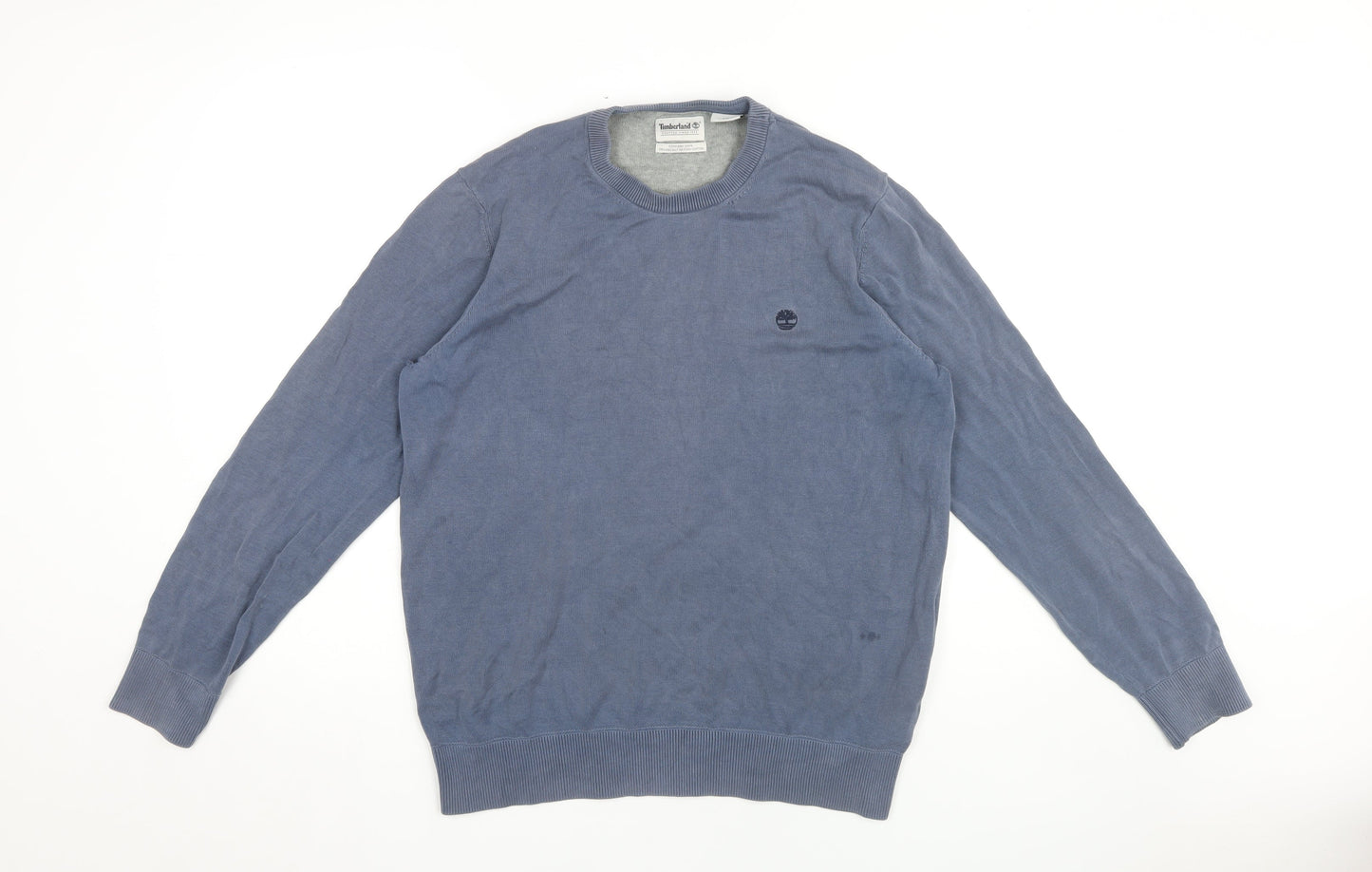 Timberland Men's Blue Pullover Jumper, Size L, Cotton