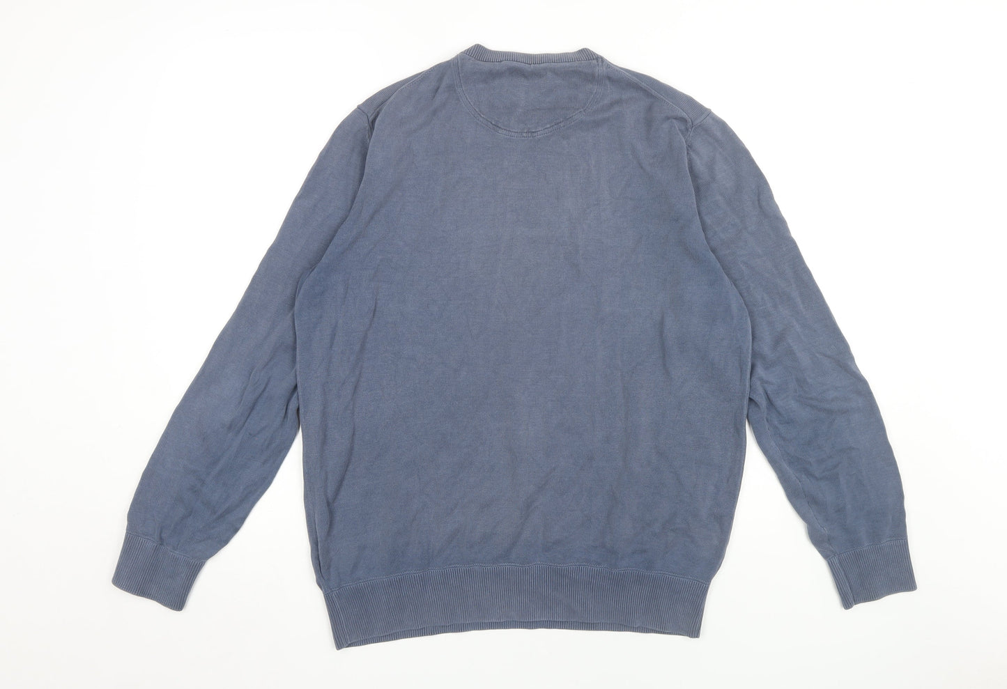 Timberland Men's Blue Pullover Jumper, Size L, Cotton