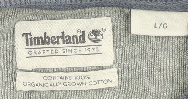 Timberland Men's Blue Pullover Jumper, Size L, Cotton