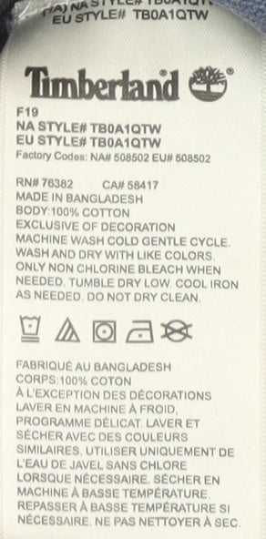 Timberland Men's Blue Pullover Jumper, Size L, Cotton