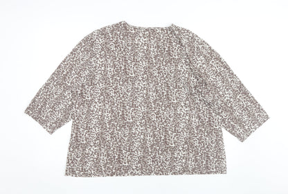 Cotswold Collections Women's Brown 3XL Animal Print Top