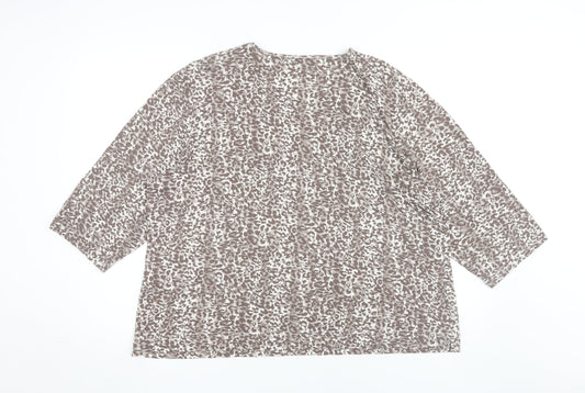 Cotswold Collections Women's Brown 3XL Animal Print Top