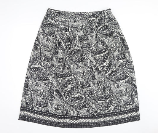 Marks & Spencer Women's Black Midi Geometric Skirt 16