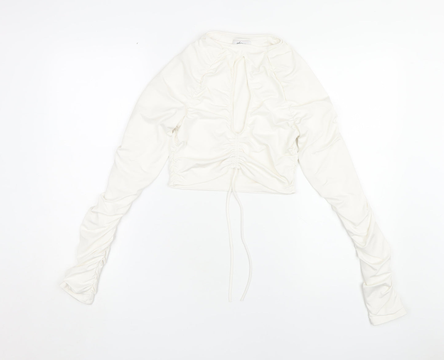 Womens UK Size 10 Oh Polly Ivory Cropped Blouse