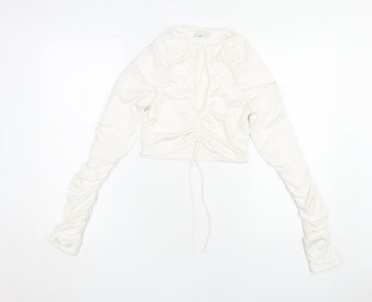 Womens UK Size 10 Oh Polly Ivory Cropped Blouse
