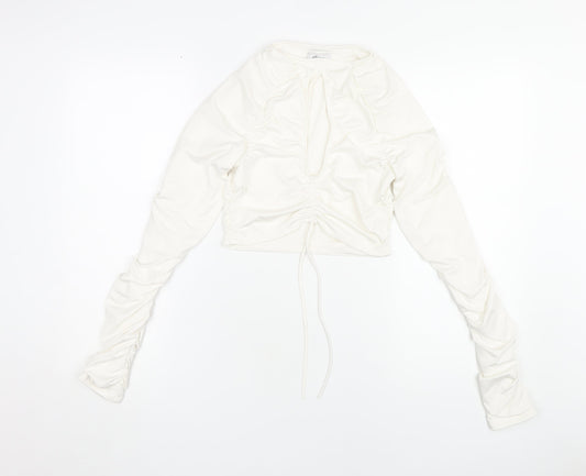 Womens UK Size 10 Oh Polly Ivory Cropped Blouse