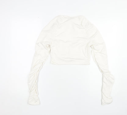 Womens UK Size 10 Oh Polly Ivory Cropped Blouse