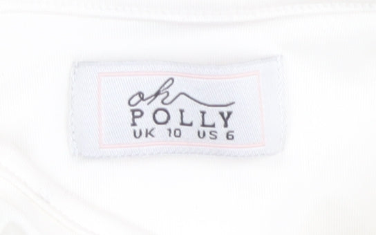 Womens UK Size 10 Oh Polly Ivory Cropped Blouse