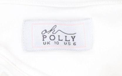Womens UK Size 10 Oh Polly Ivory Cropped Blouse