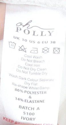 Womens UK Size 10 Oh Polly Ivory Cropped Blouse