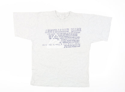 Purely Australian Men's Grey Graphic Print T-Shirt M