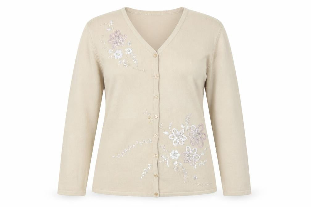 Womens UK Size M Dixie Beige Cardigan Jumper