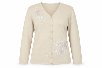 Womens UK Size M Dixie Beige Cardigan Jumper