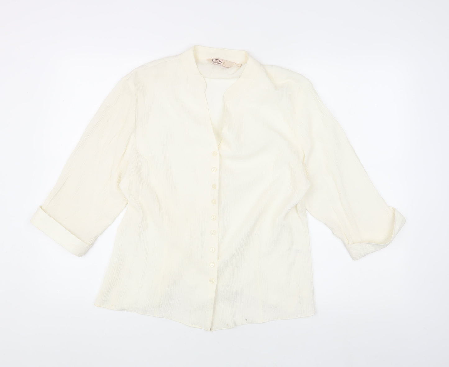 EWM Women's Ivory Collared Blouse Size 16 Casual