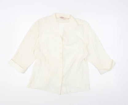 EWM Women's Ivory Collared Blouse Size 16 Casual