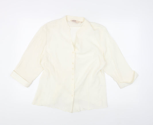 EWM Women's Ivory Collared Blouse Size 16 Casual