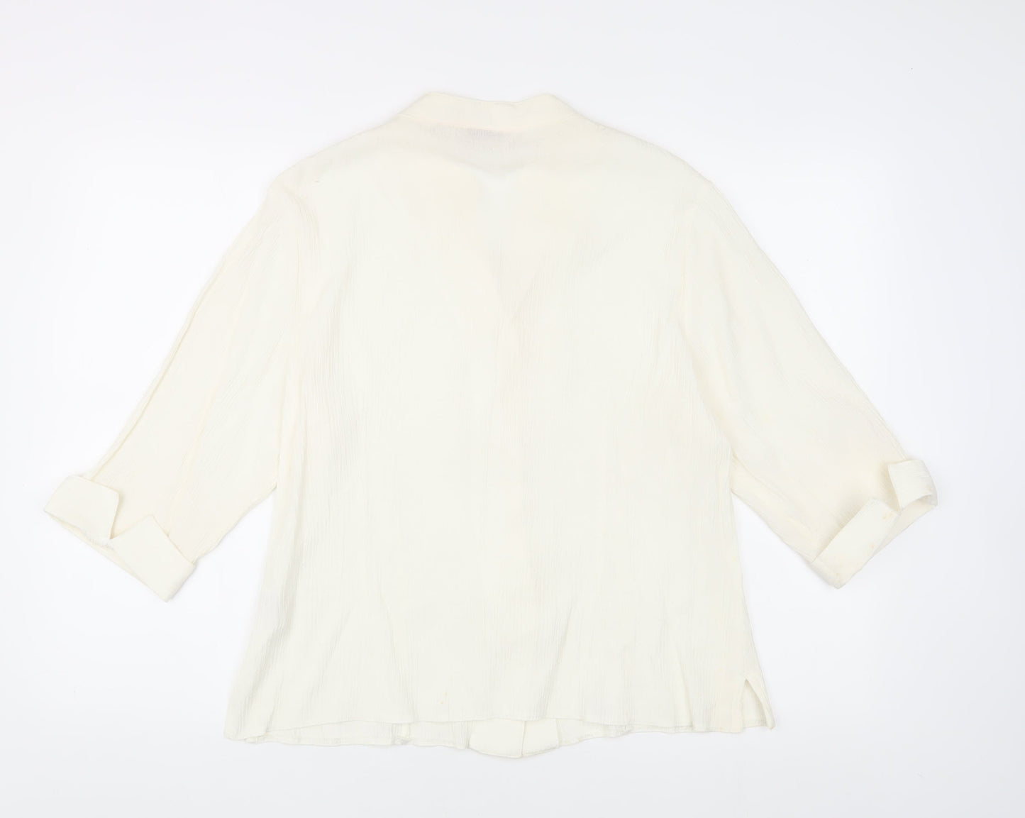 EWM Women's Ivory Collared Blouse Size 16 Casual