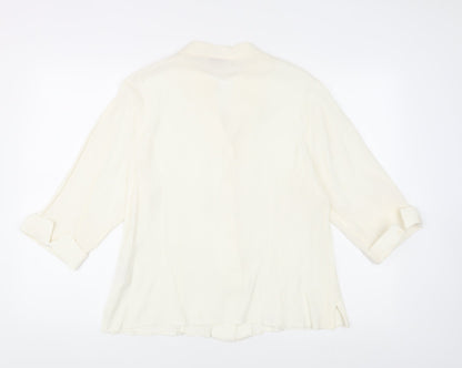 EWM Women's Ivory Collared Blouse Size 16 Casual