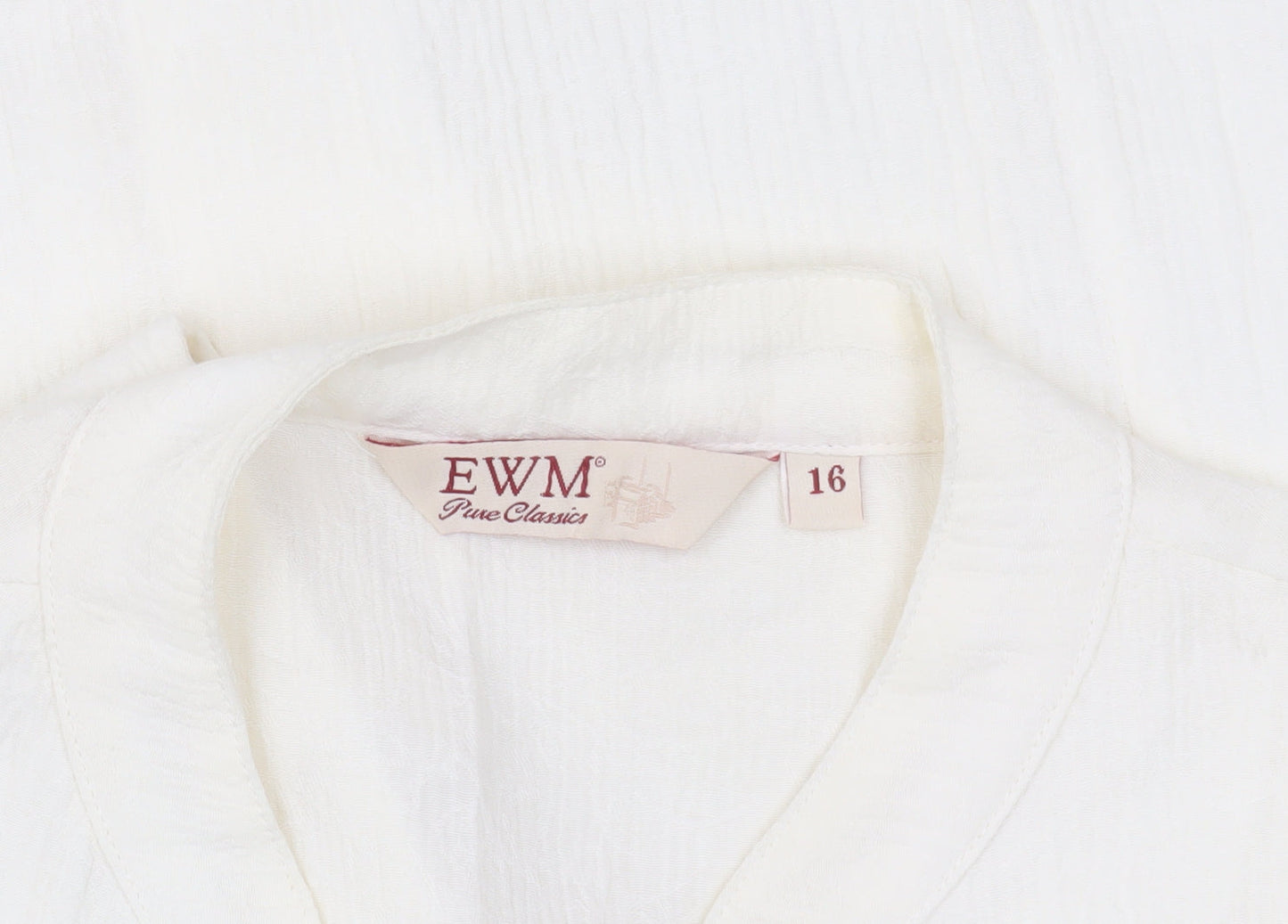 EWM Women's Ivory Collared Blouse Size 16 Casual