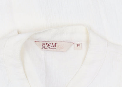 EWM Women's Ivory Collared Blouse Size 16 Casual