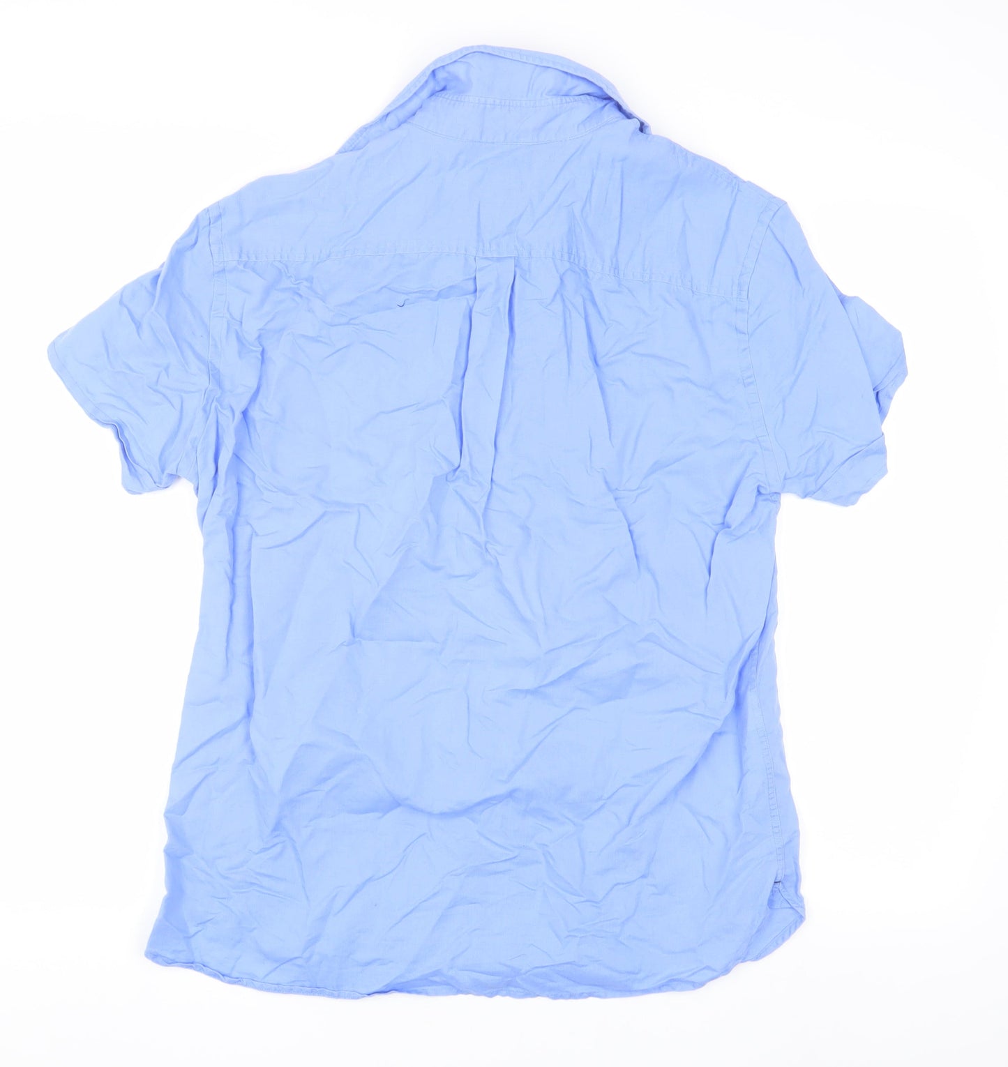MNG Man Men's Blue Regular Fit Short Sleeve Shirt