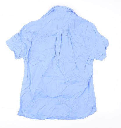 MNG Man Men's Blue Regular Fit Short Sleeve Shirt
