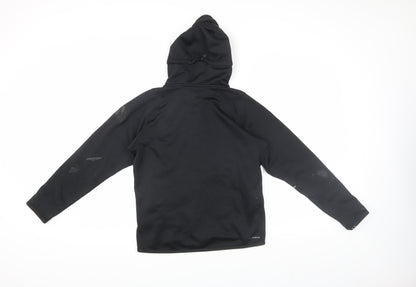 Adidas Unisex Black Track Jacket - Hooded, Size S