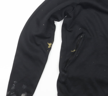 Adidas Unisex Black Track Jacket - Hooded, Size S
