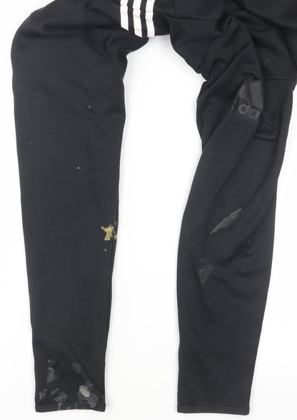 Adidas Unisex Black Track Jacket - Hooded, Size S