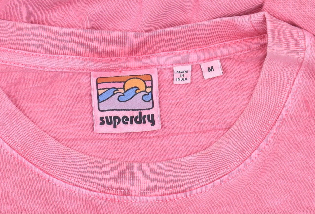 Unisex Adults UK Size M Superdry Pink  T-Shirt