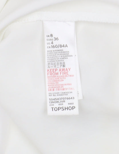 Womens UK Size 8 Topshop White  Blouse