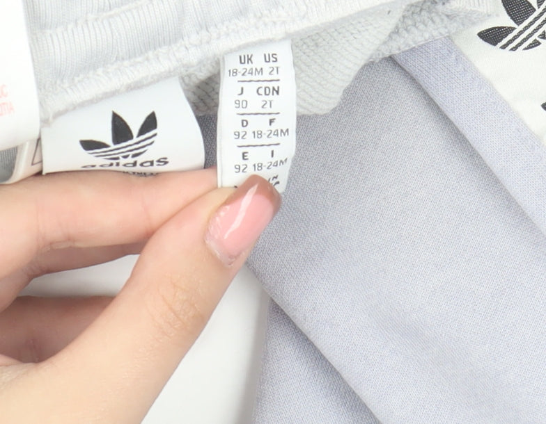 Adidas Unisex Grey Jogger Trousers 18-24 Months
