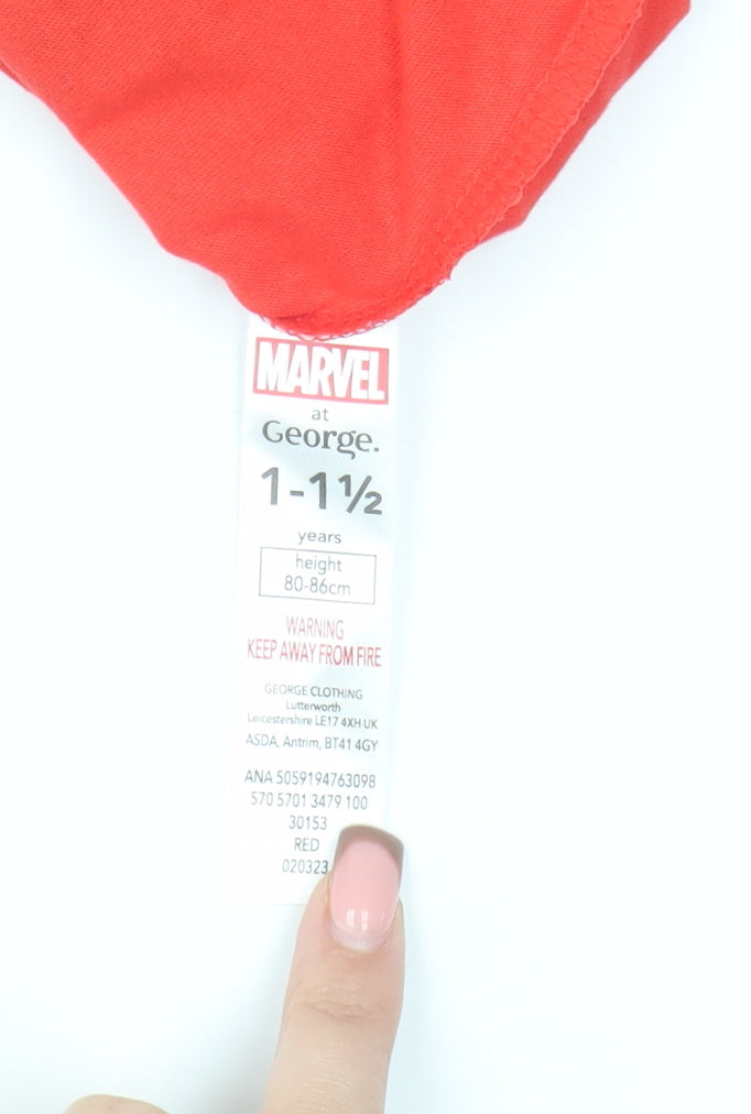 Marvel Spider-Man Red T-Shirt 12-18 Months Unisex Cotton