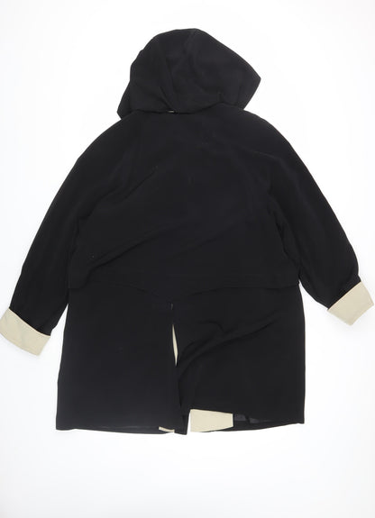 Klass Collection Women's Black Hooded Coat Size 14