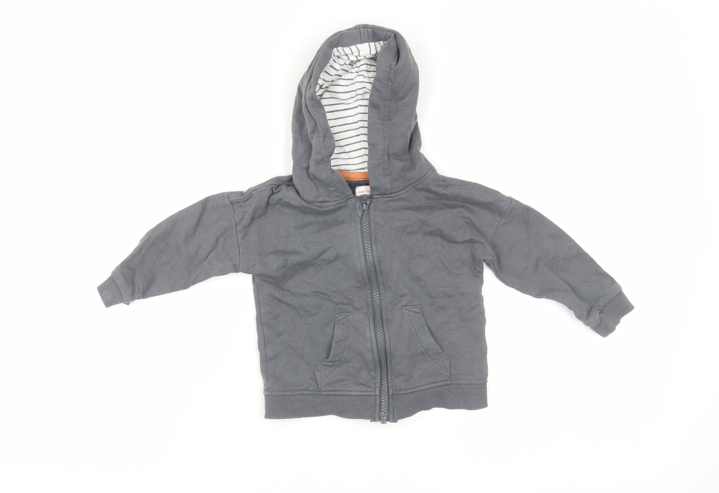 John Lewis Unisex Grey Hoodie Jacket 9-12 Months with Pockets