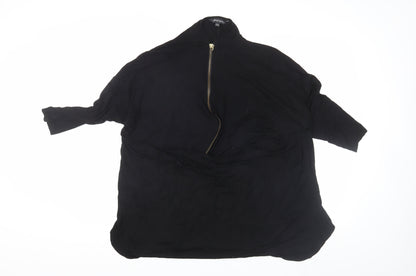 Capsule Women's Black Jersey High Neck Zip Top