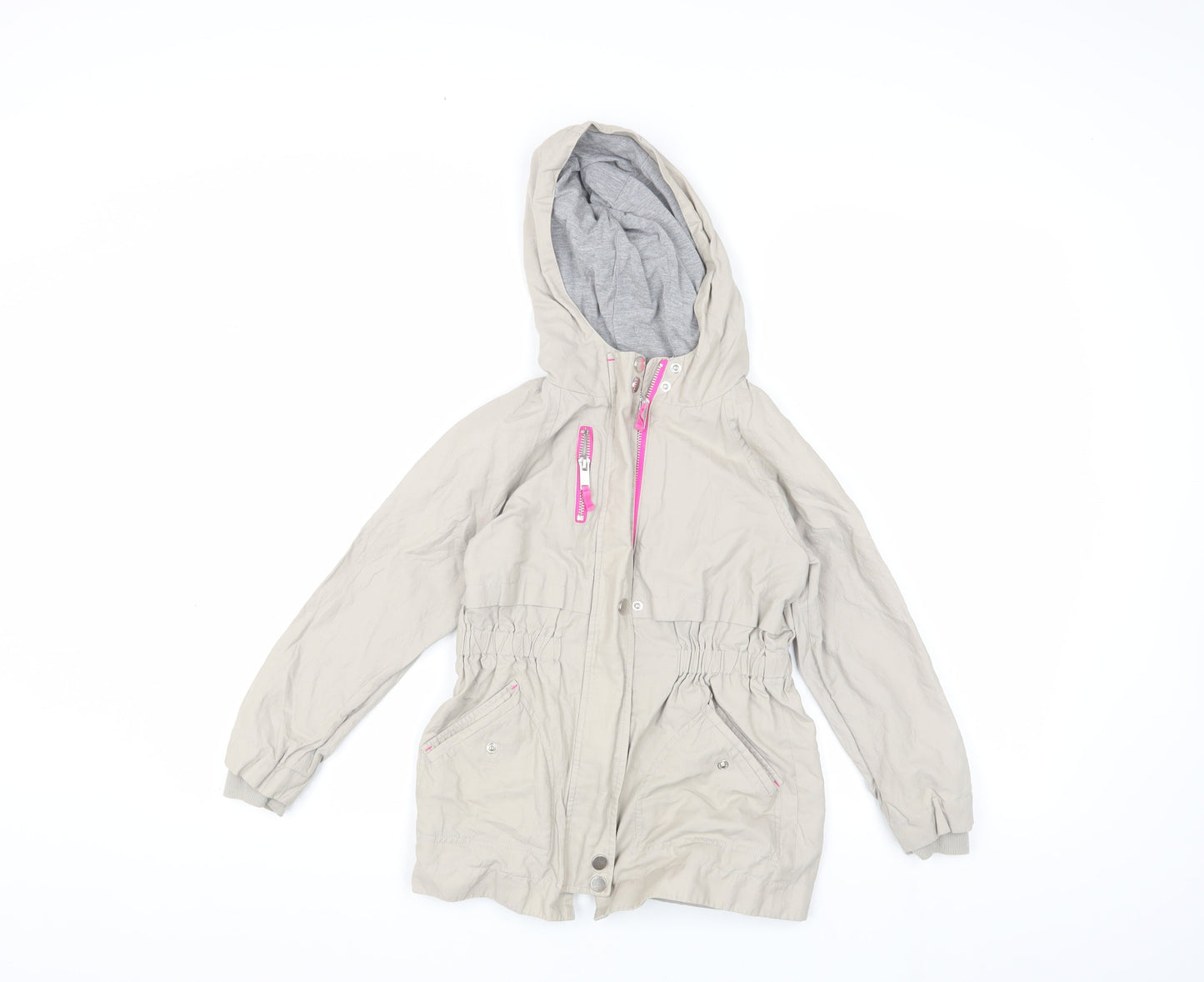 Mint Velvet Girls Beige Parka Jacket with Hood, Size 7 Years