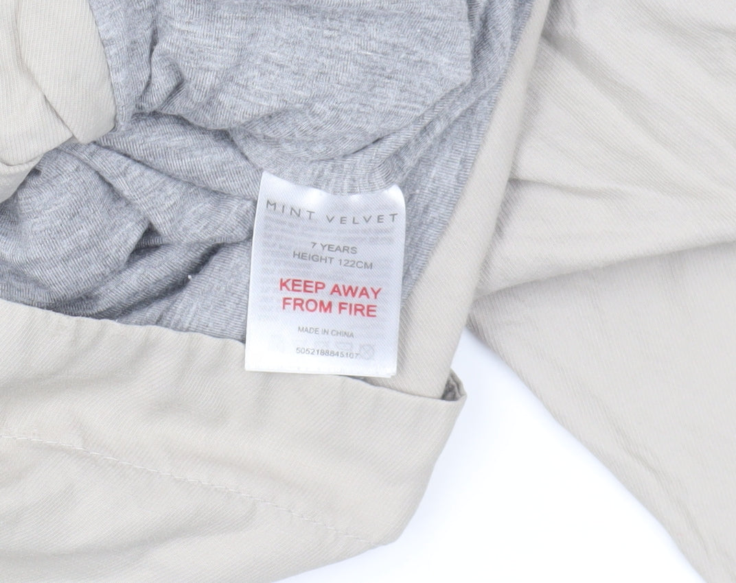 Mint Velvet Girls Beige Parka Jacket with Hood, Size 7 Years