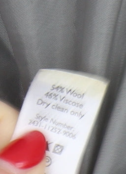 Ethel Austin Grey Belted Wool Trench Coat Women Size 18