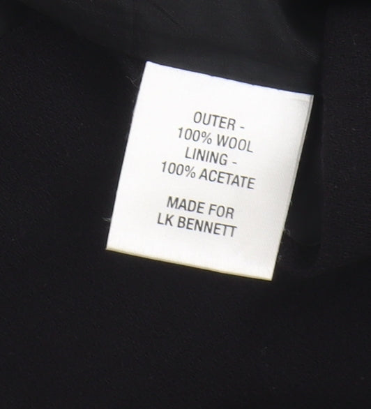 LK Bennett Women's Black Wool Pencil Skirt, Size 12