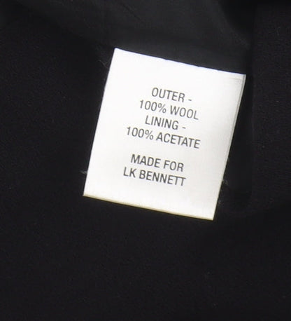 LK Bennett Women's Black Wool Pencil Skirt, Size 12