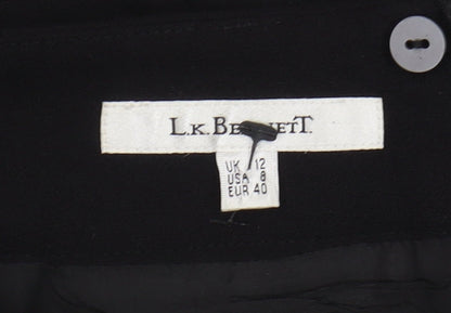 LK Bennett Women's Black Wool Pencil Skirt, Size 12
