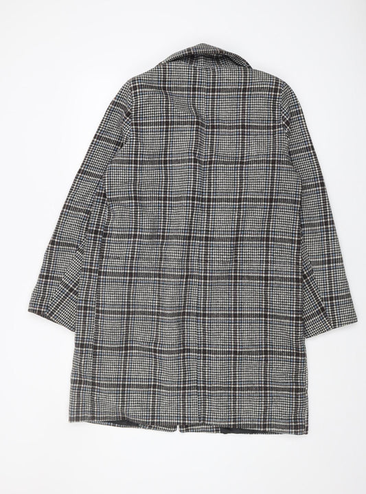 Boohoo Women's Check Coat, UK 12, Multicoloured Plaid