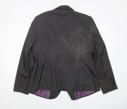 Next Women's Black Check Blazer Size 18 Business Suit