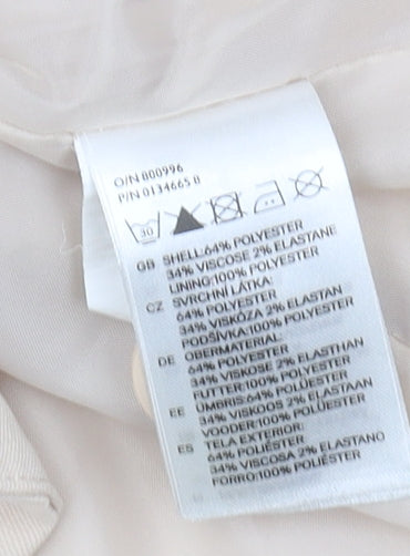 H&M Womens Beige Blazer 10 Single-Breasted Notch Lapel